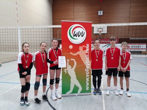 Mitglieder aus der Volleyball-Schulmannschaft